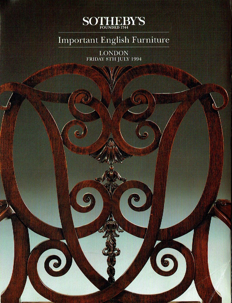 Sothebys July 1994 Important English Furniture (Digital Only)