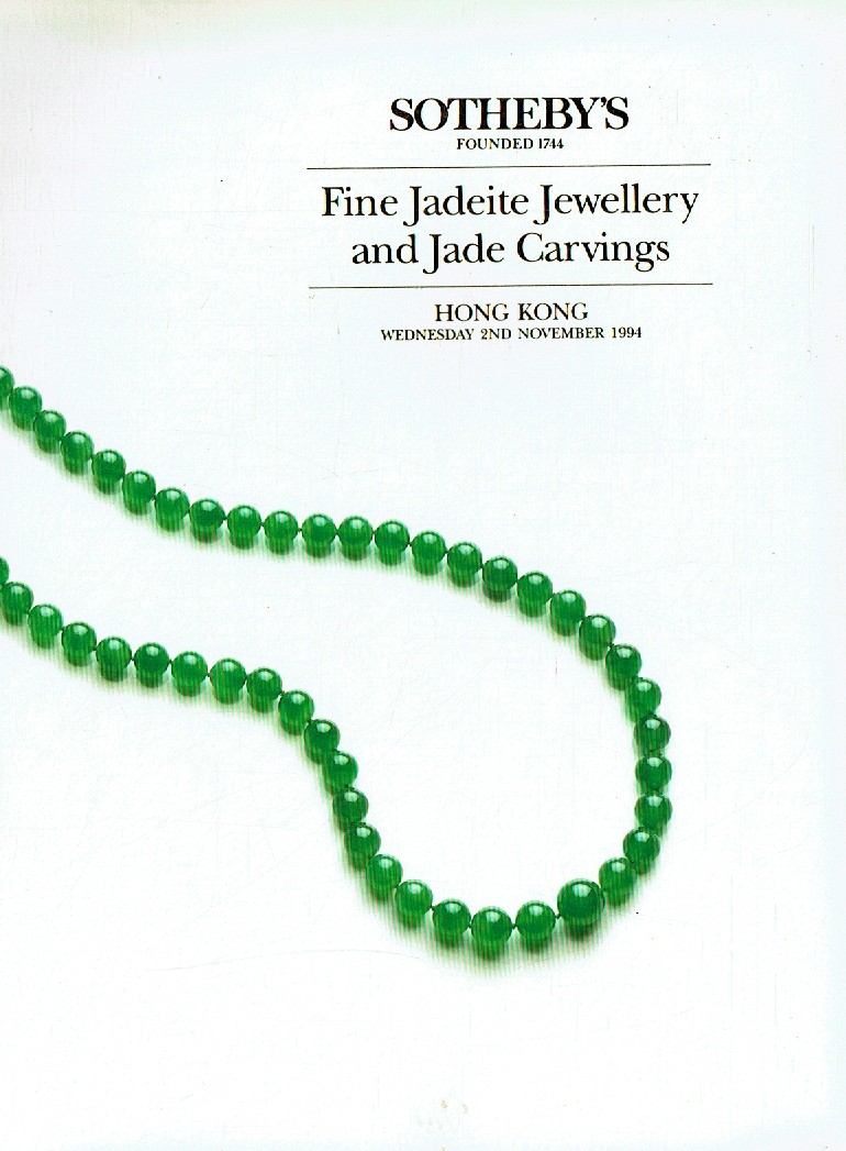 Sothebys November 1994 Fine Jadeite Jewellery and Jade Carvings (Digitial Only)
