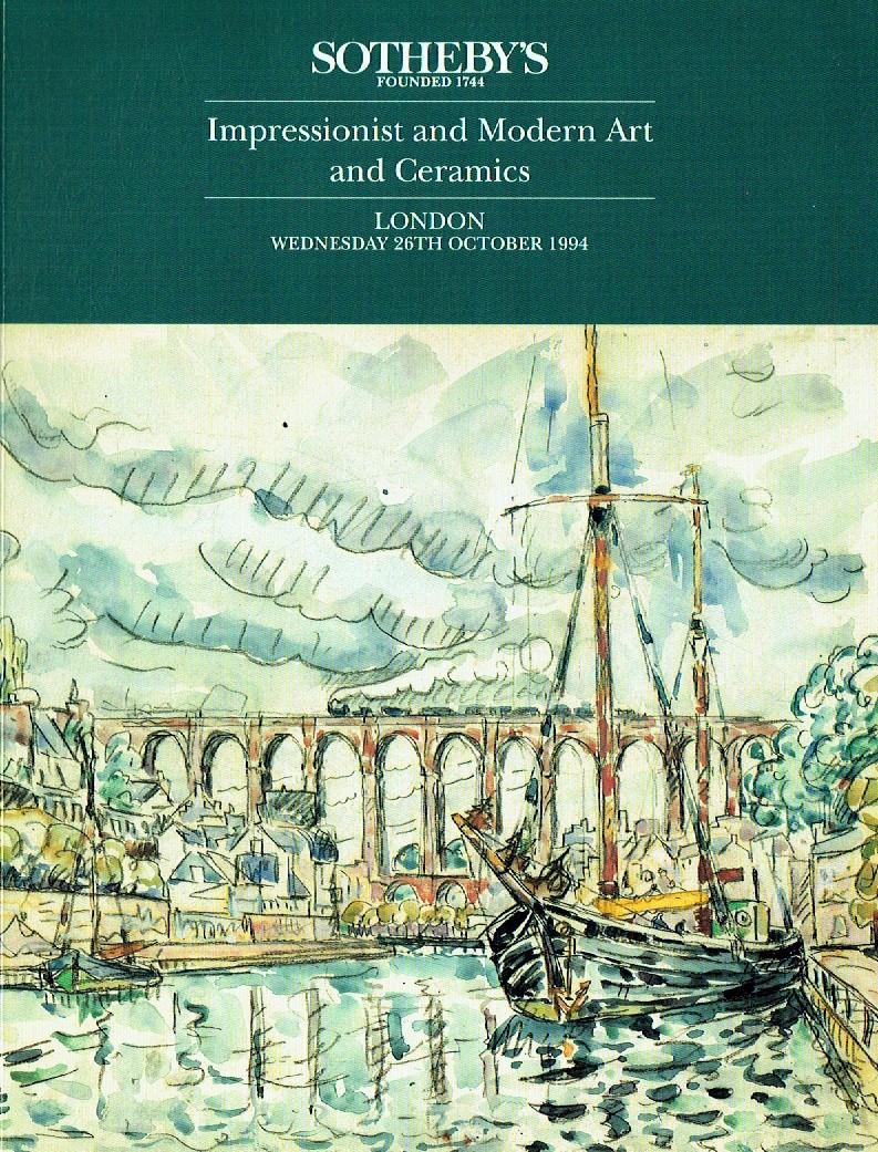 Sothebys October 1994 Impressionist & Modern Art and Ceramics (Digitial Only)