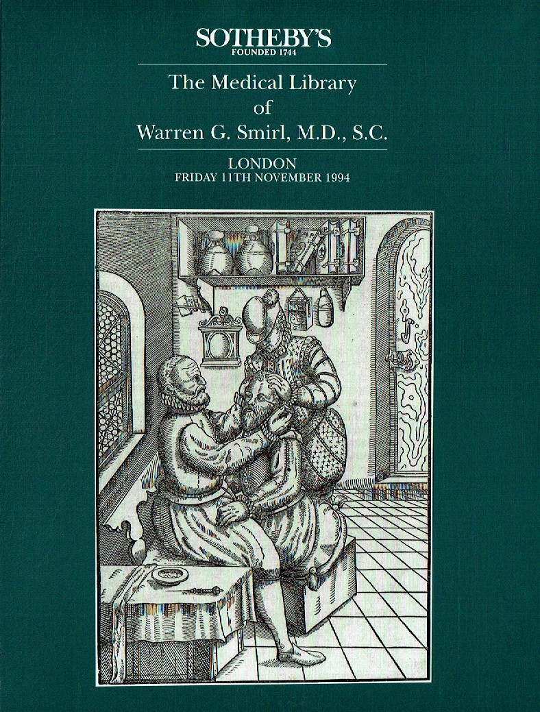 Sothebys November 1994 The Medical Library of Warren G.Smirl, M.D (Digital Only)