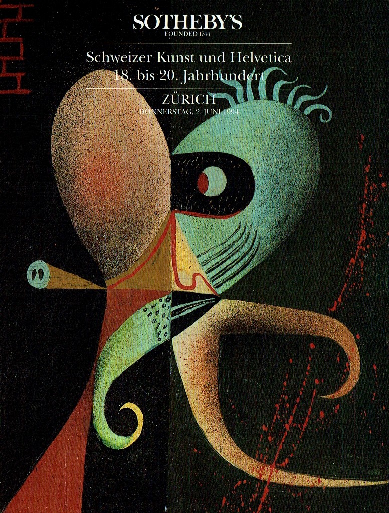 Sothebys June 1994 Swiss Art 18th - 20th Century (Digital Only)