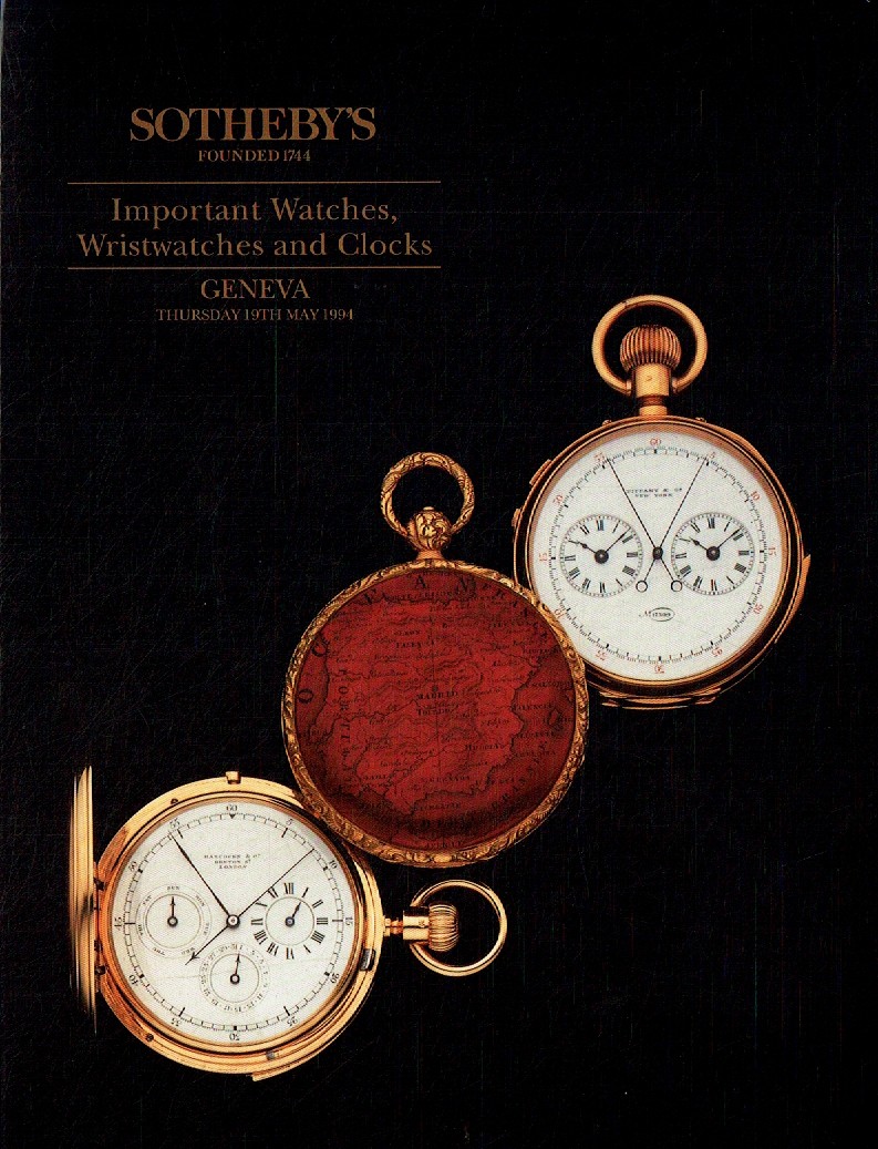Sothebys May 1994 Important Watches, Wristwatches and Clocks (Digitial Only)