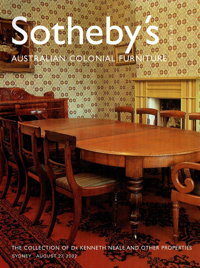 Sothebys August 2002 Australian Colonial Furniture. The Collectio (Digital Only)