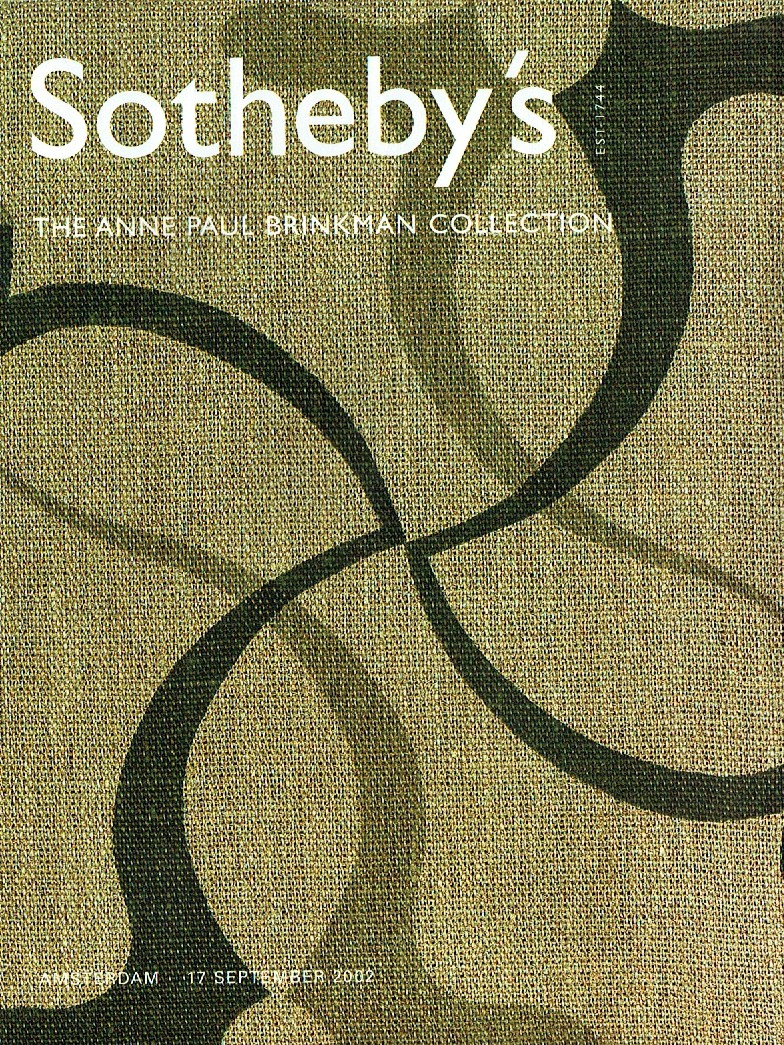 Sothebys September 2002 The Anne Paul Brinkman Collection (Digitial Only)