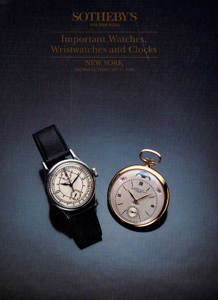 Sothebys February 1993 Important Watches, Wristwatches & Clocks (Digital Only)