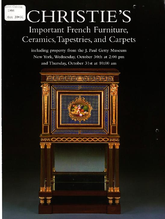 Christies October 1996 Getty Museum Important French Furniture (Digital Only)