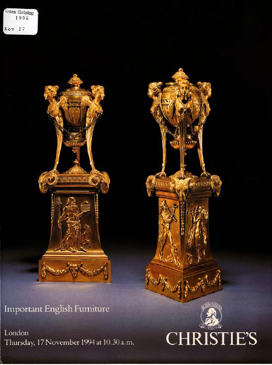 Christies November 1994 Important English Furniture (Digital Only)