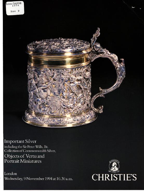 Christies November 1994 Important Silver including the Sir Peter (Digital Only)