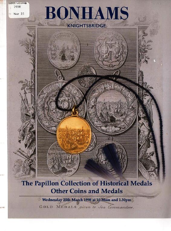 Bonhams March 1998 The Papillon Collection of Historical Medals, (Digital Only)