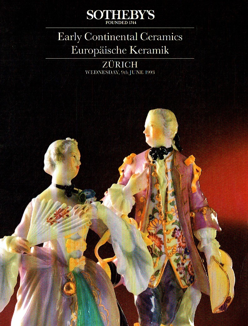 Sothebys June 1993 Early Continental Ceramics European Ceramics (Digital Only)