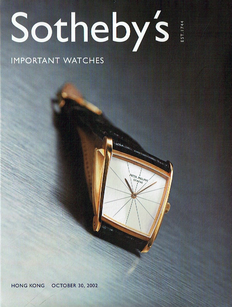 Sothebys October 2002 Important Watches (Digital Only)