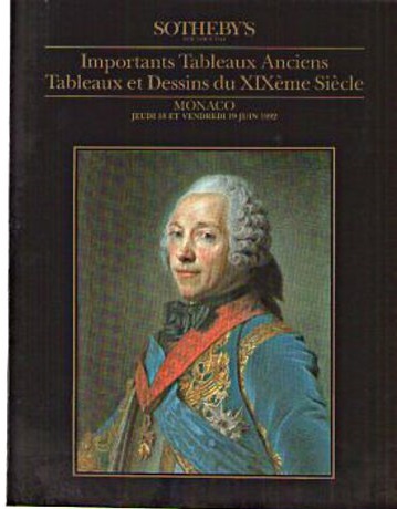 Sothebys & 19th June 1992 Important Old Master & 19th Century (Digital Only)