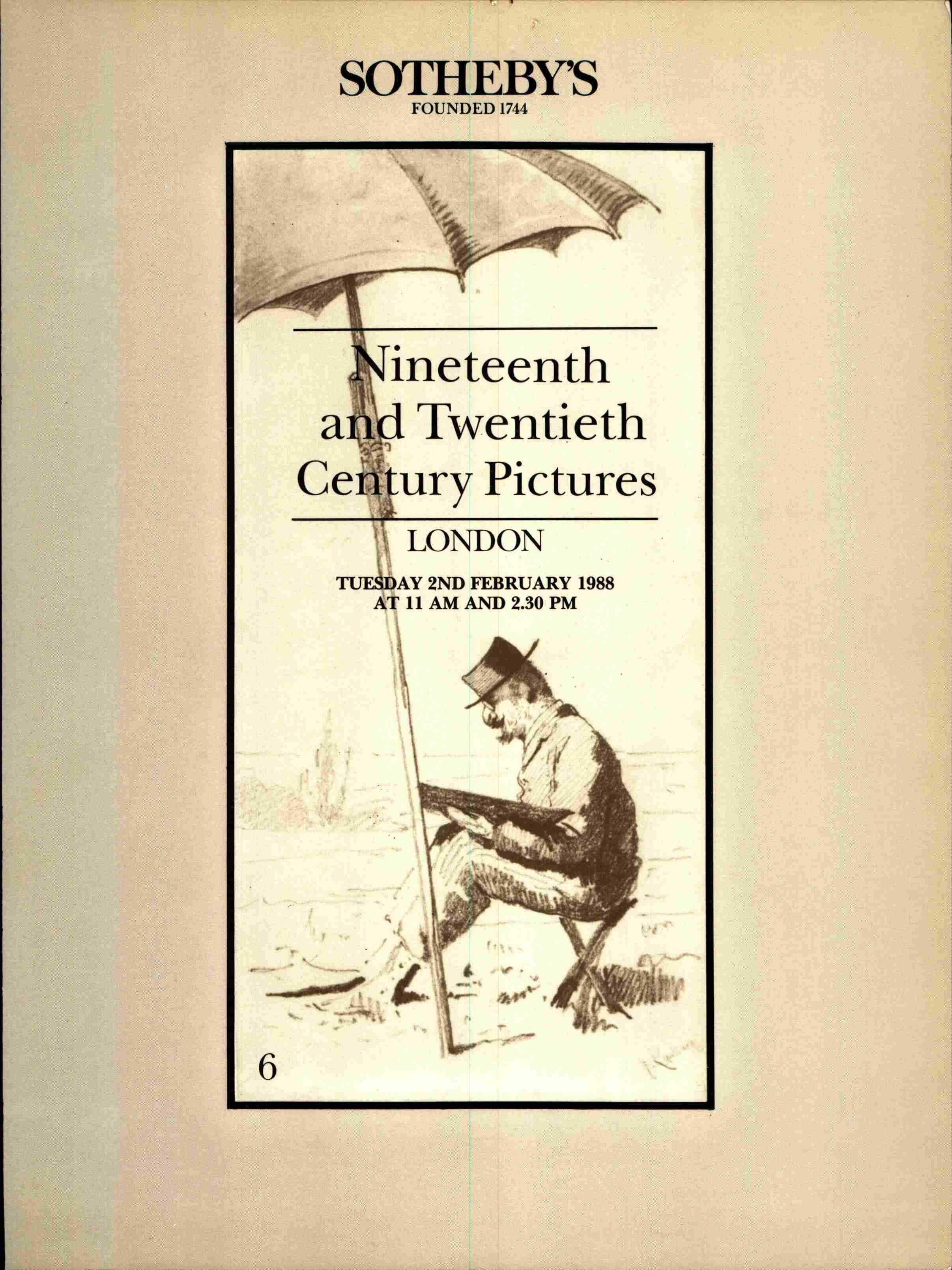 Sothebys February 1988 Nineteenth & Twentieth Century Pictures (Digital Only)