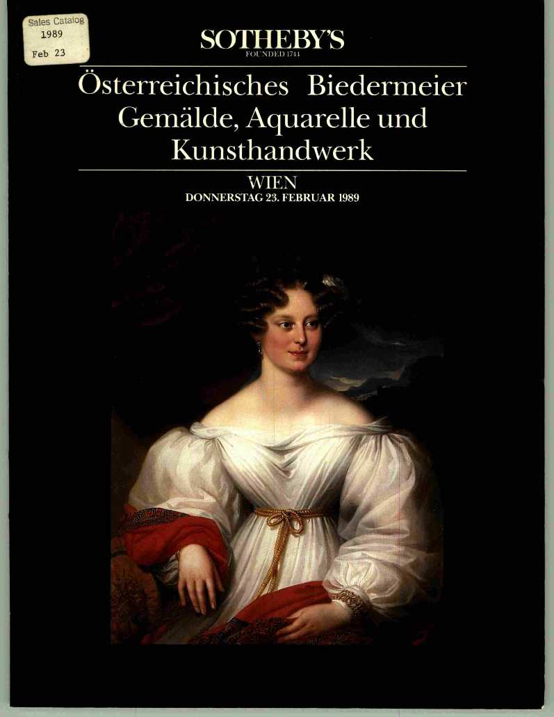 Sothebys February 1989 Austrian Biedermeier Paintings, Watercolor (Digital Only)