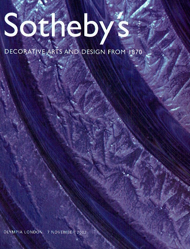 Sothebys November 2002 Decorative Arts & Design from 1870 (Digital Only)
