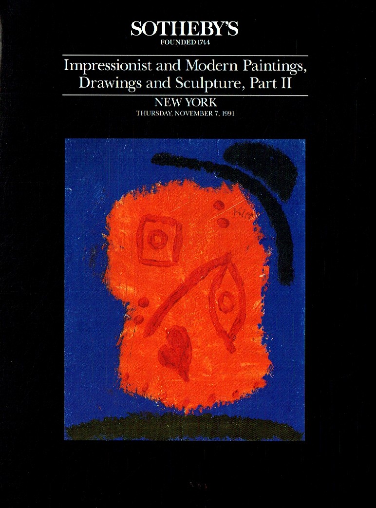 Sothebys November 1991 Impressionist and Modern Paintings, Drawin (Digital Only)