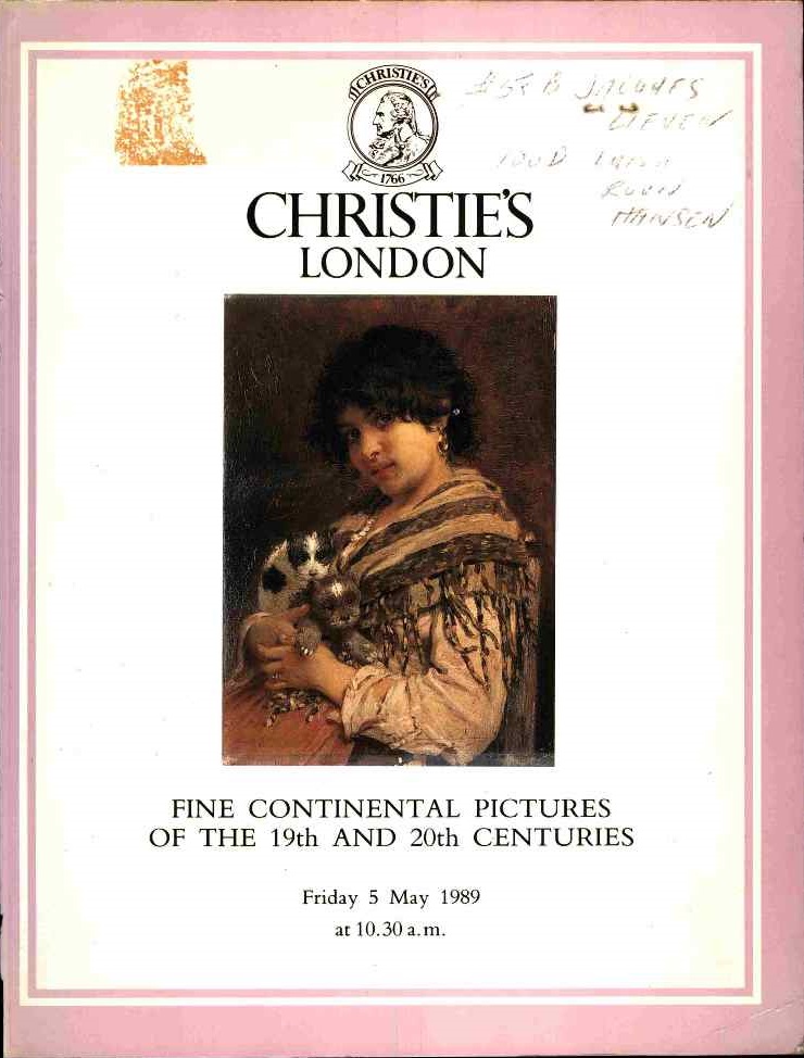 Christies May 1989 Fine Continental Pictures of the 19th and 20t (Digital Only)