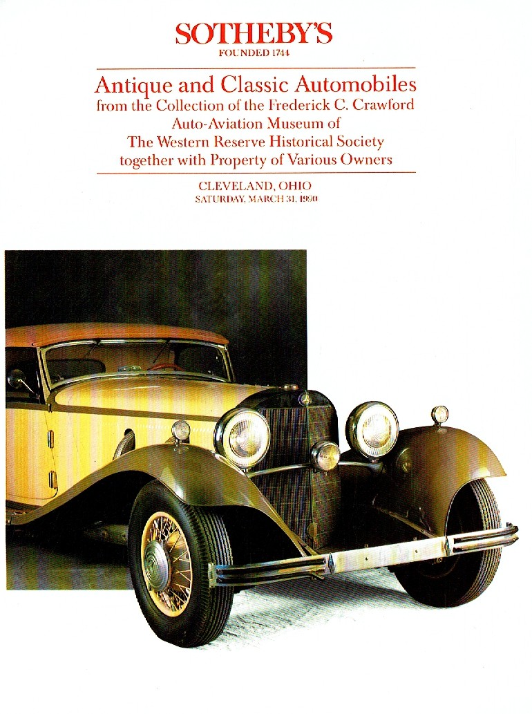Sothebys March 1990 Antique & Classic Automobiles from the Collec (Digital Only)