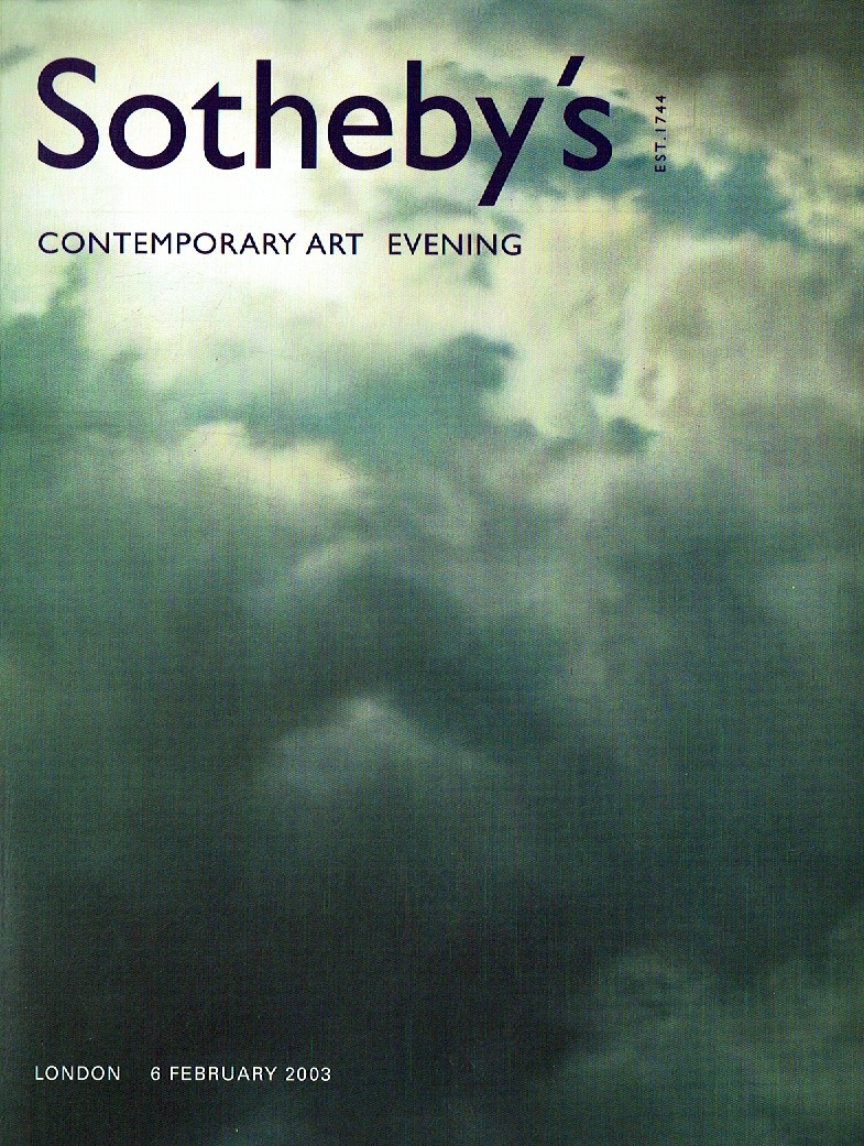 Sothebys February 2003 Contemporary Art Evening (Digitial Only)