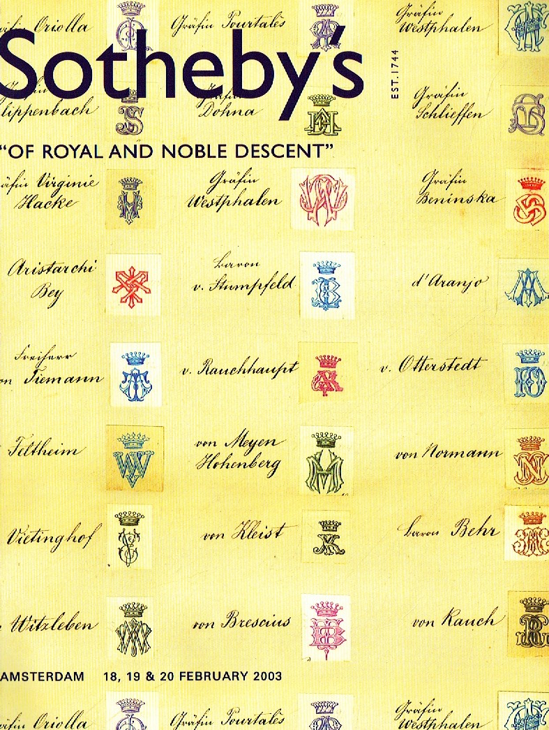 Sothebys February 2003 Royal and Noble Descent (Digital Only)