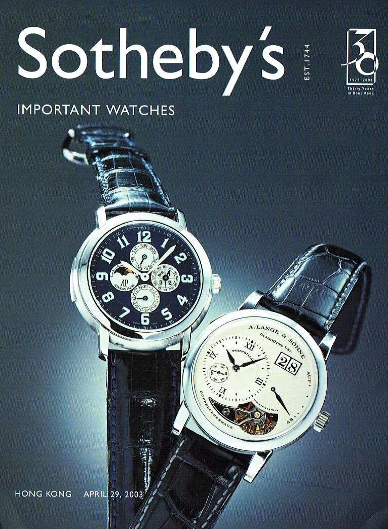 Sothebys April 2003 Important Watches (Digital Only)