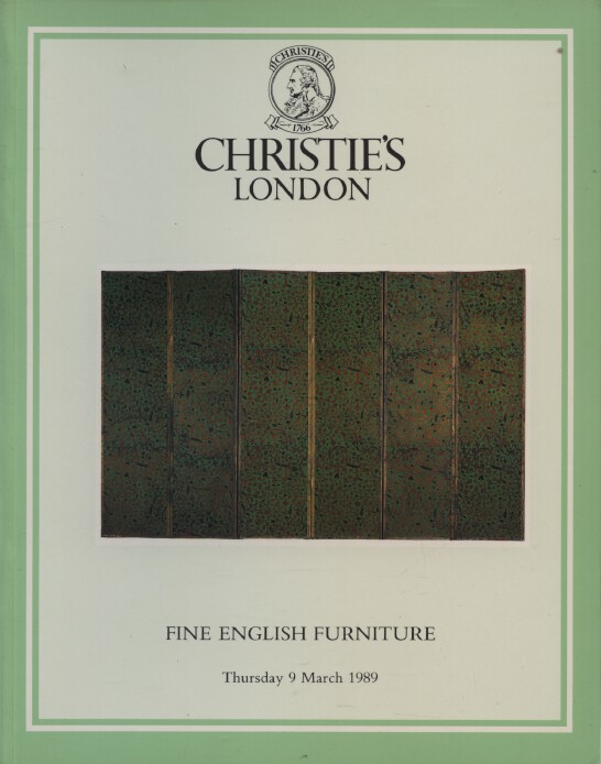 Christies March 1989 Fine English Furniture? (Digital Only)