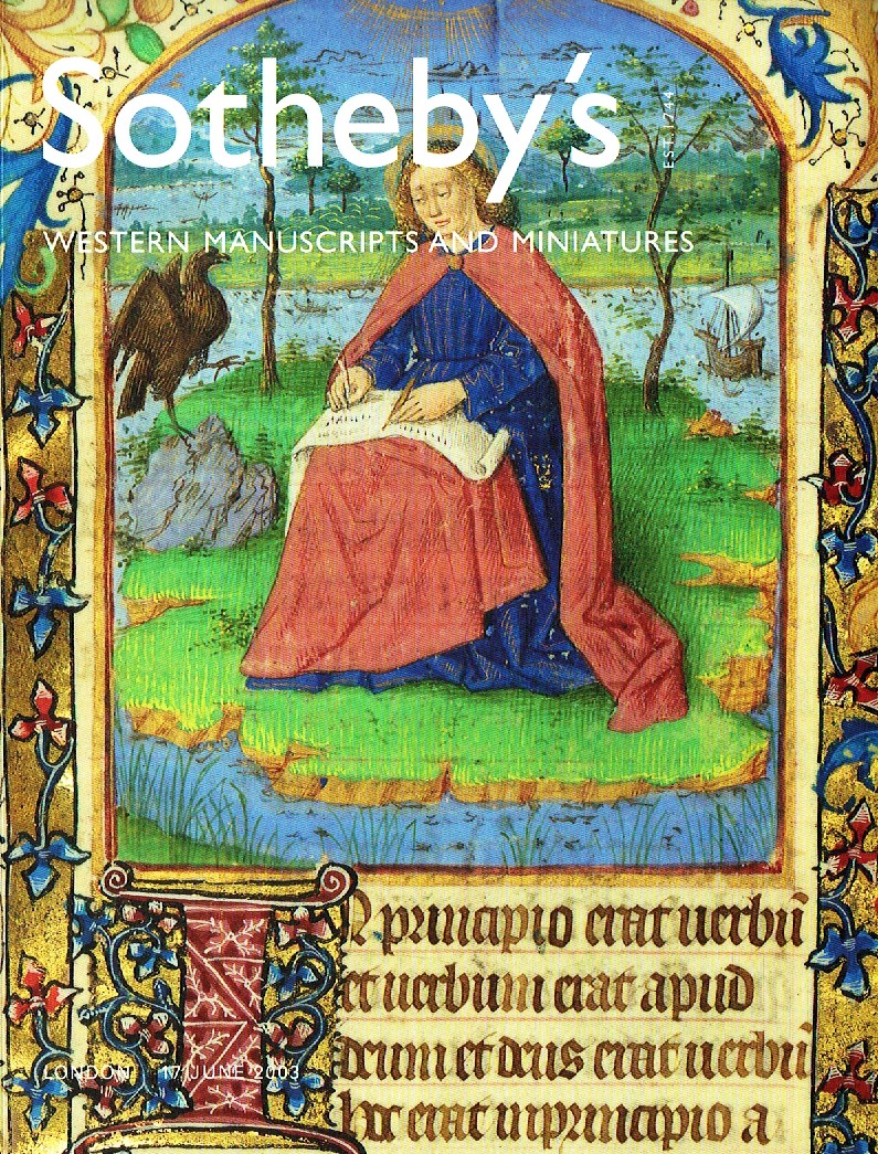 Sothebys June 2003 Western Manuscripts and Miniatures (Digital Only)