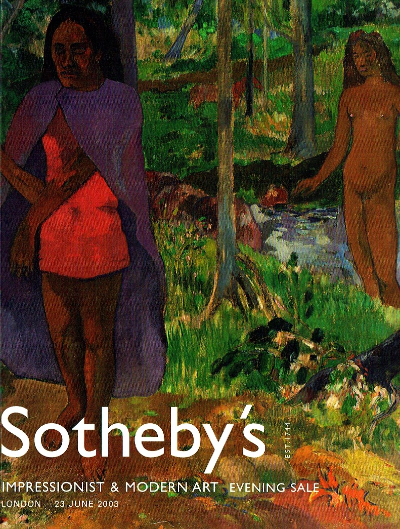 Sothebys June 2003 Impressionist and Modern Art Evening Sale (Digital Only)