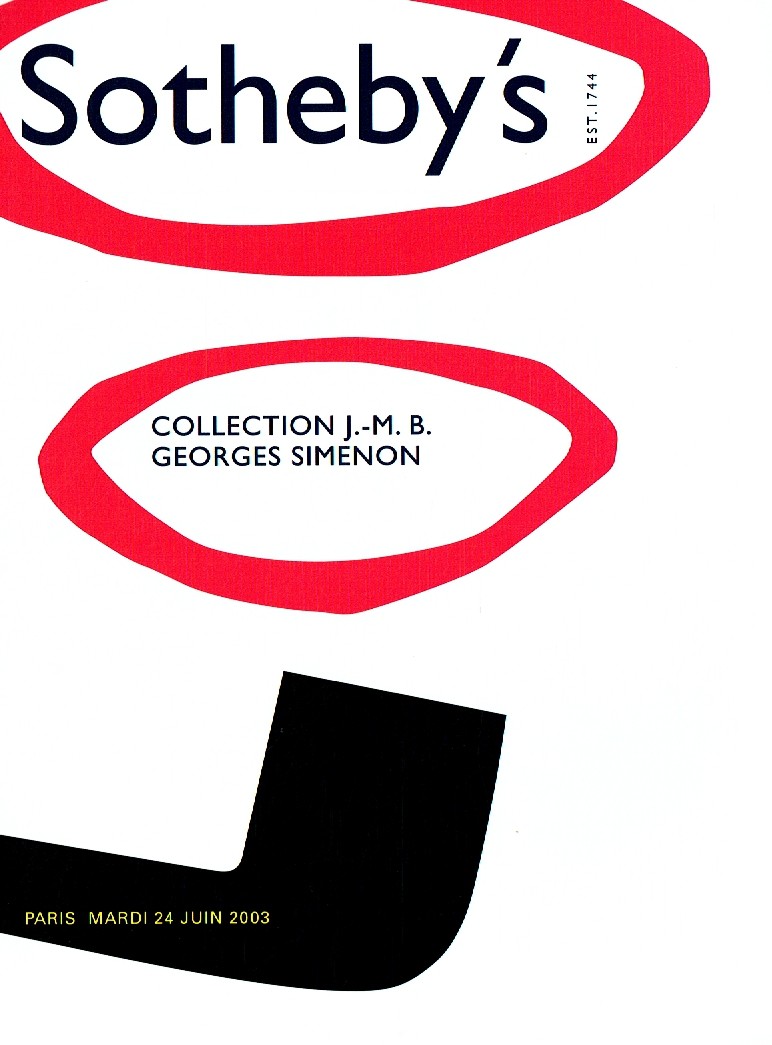 Sothebys June 2003 Collection J.M.B. Georges Simenon (Digital Only)