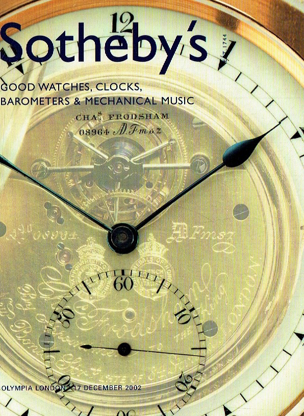 Sothebys December 2002 Good Watches, Clocks, Barometers and Mecha (Digital Only