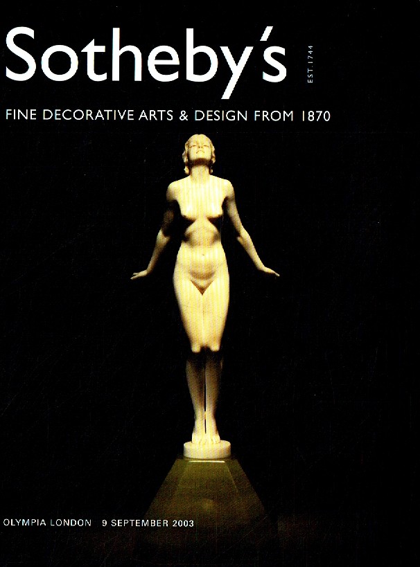 Sothebys September 2003 Fine Decorative Arts & Design from 1870 (Digital Only)