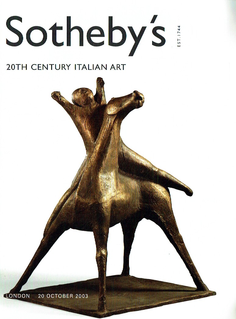 Sothebys October 2003 20th Century Italian Art (Digital Only)