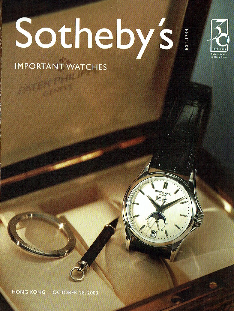 Sothebys October 2003 Important Watches (Digital Only)