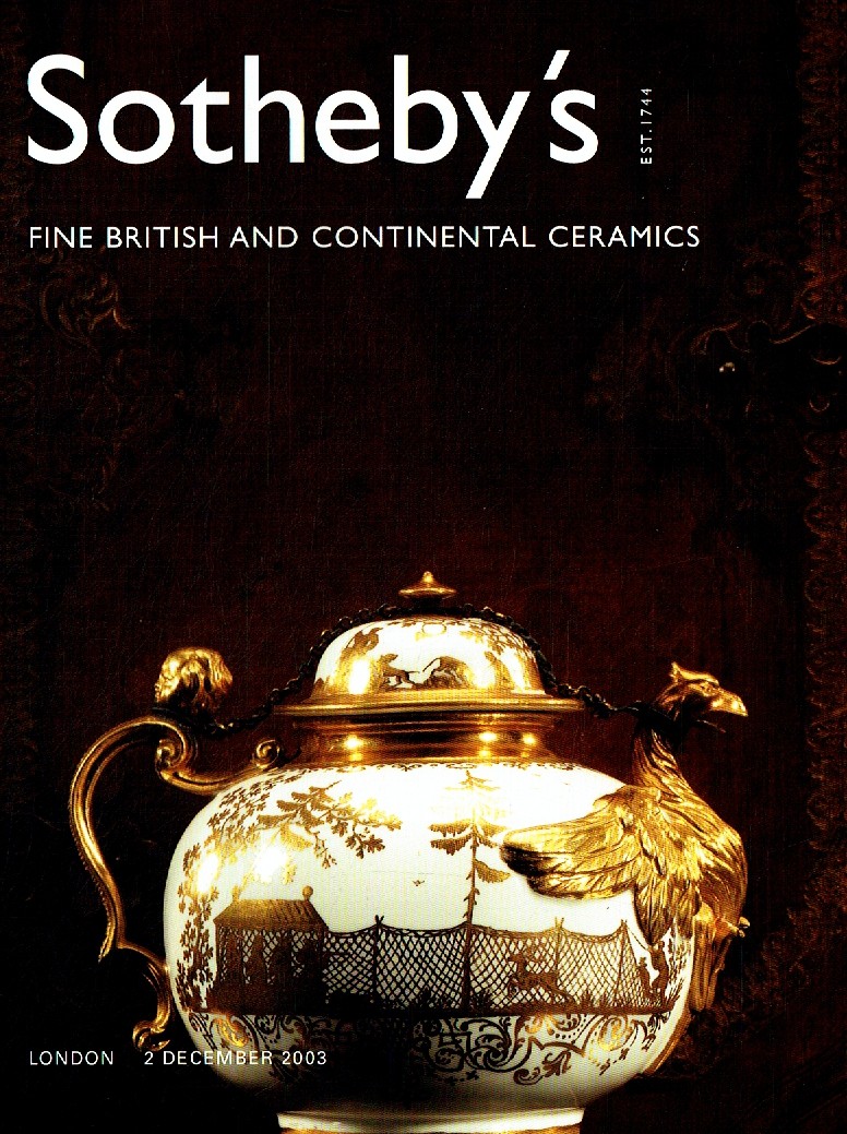Sothebys December 2003 Fine British and Continental Ceramics (Digitial Only)
