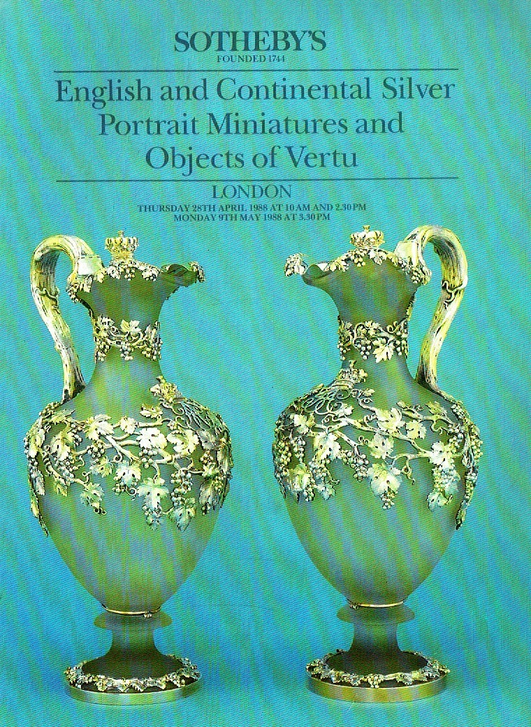 Sothebys April & 9th May 1988 English and Continental Silver, Por (Digital Only