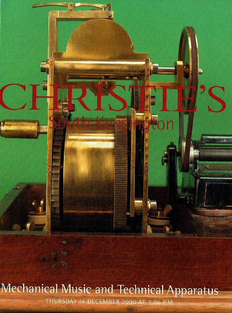 Christies December 2000 Mechanical Music and Technical Apparatus (Digital Only)
