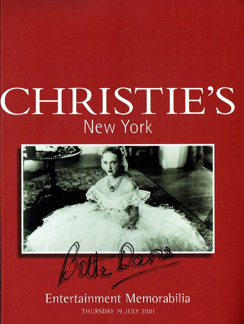 Christies July 2001 Entertainment Memorabilia (Digital Only)