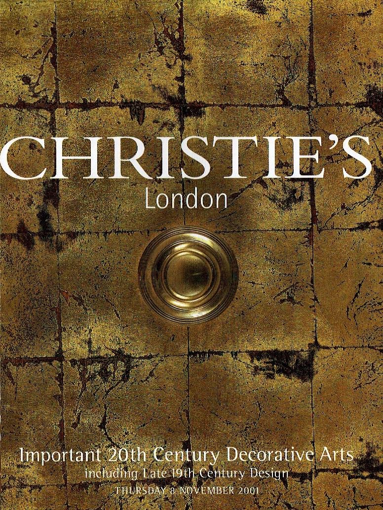 Christies November 2001 20th Century Decorative Arts & Design in (Digital Only)