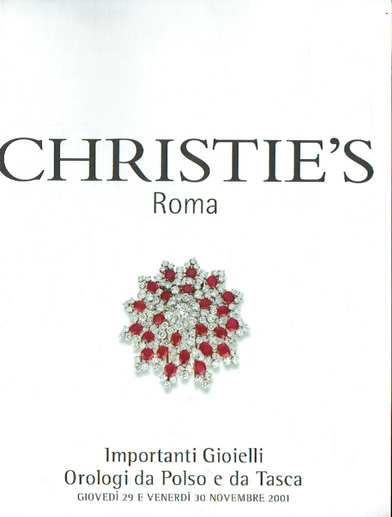 Christies & 30th November 2001 Important Jewelry, Wristwatches & (Digitial Only)