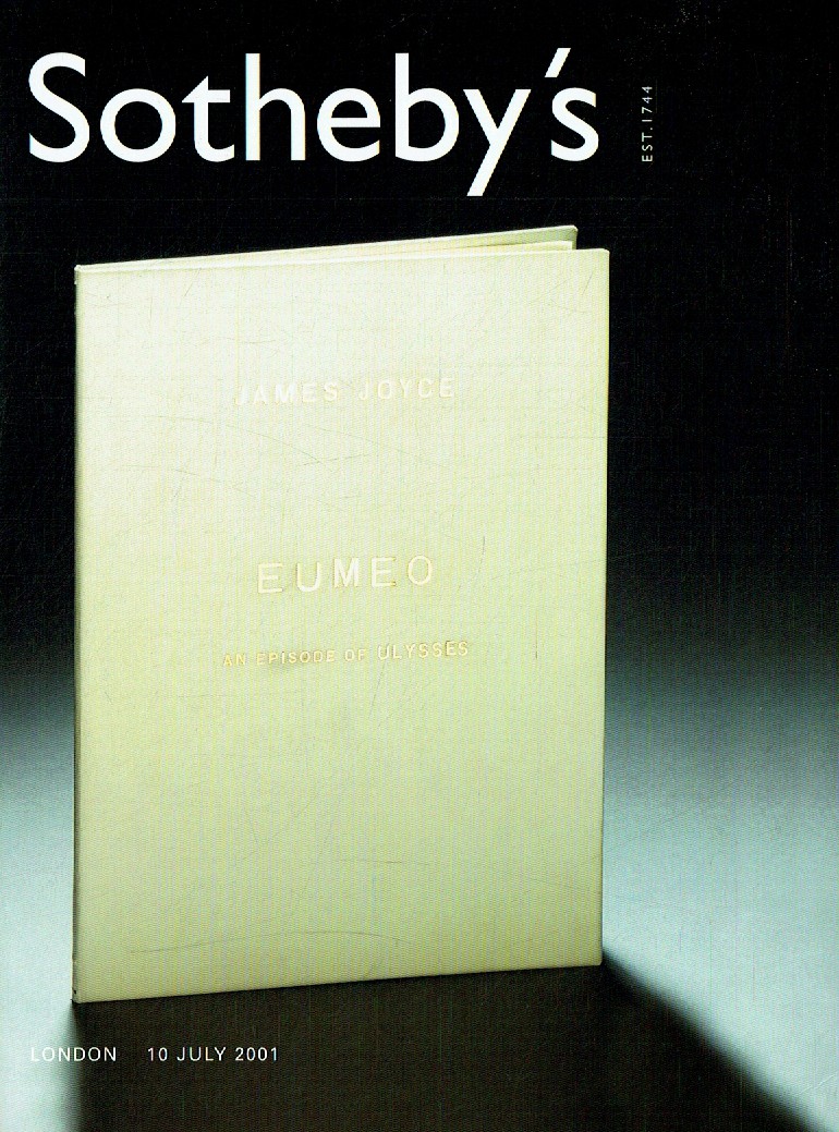 Sothebys July 2001 Literature, History & Illustrated Books includ (Digital Only