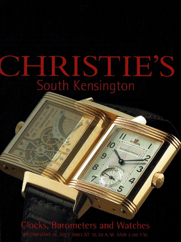 Christies July 2003 Clocks, Barometers and Watches (Digitial Only)