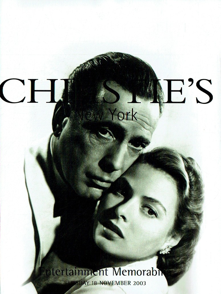 Christies November 2003 Entertainment Memorabilia (Digital Only)