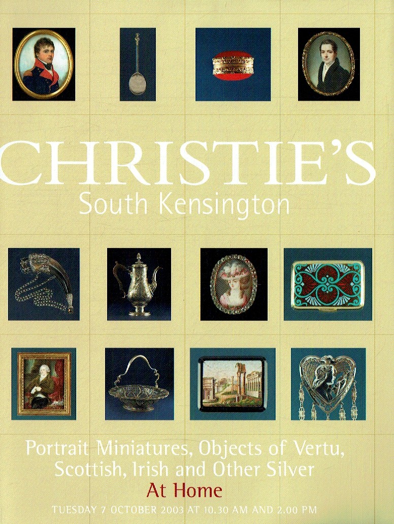 Christies October 2003 Portrait Miniatures, Objects of Vertu, Sc (Digital Only)