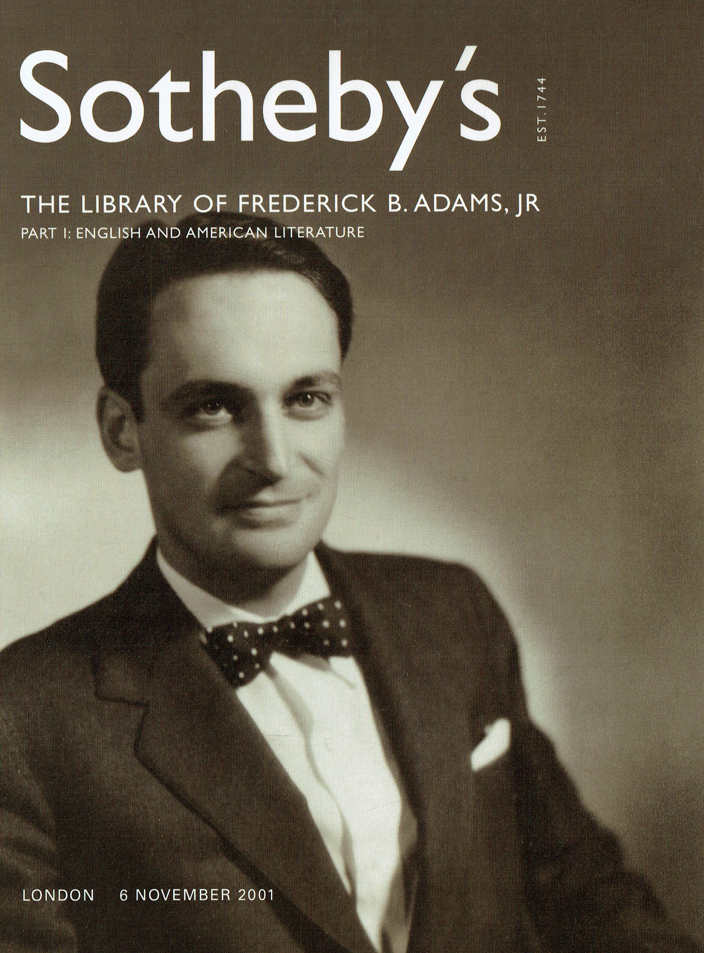 Sothebys November 2001 The Library of Frederick B. Adams, Jr - Pa (Digital Only)