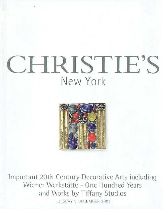 Christies December 2003 Important 20th Century Decorative Arts i (Digital Only)