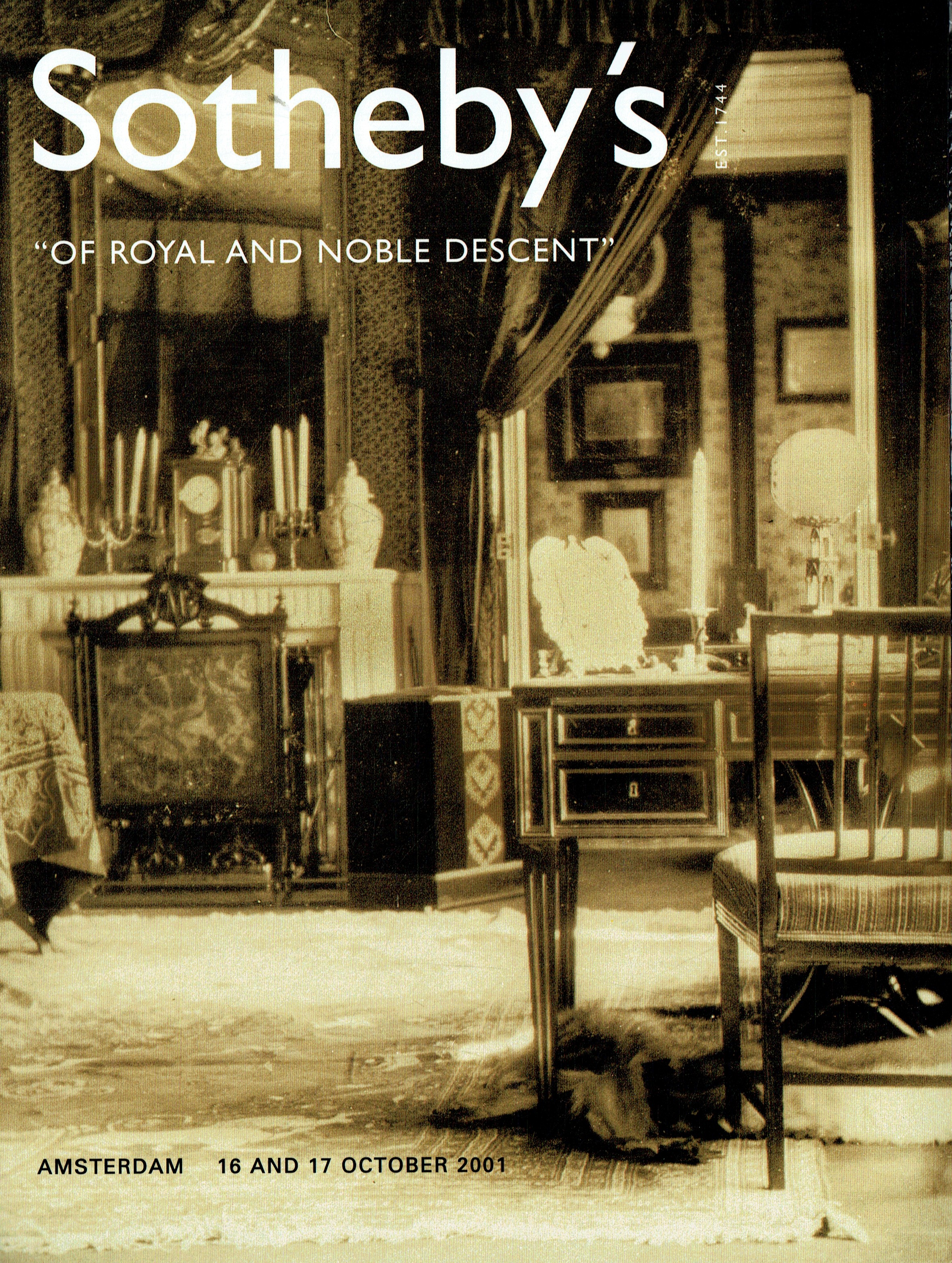 Sothebys October 2001 Of Royal & Noble Descent Furniture, (Digital Only)