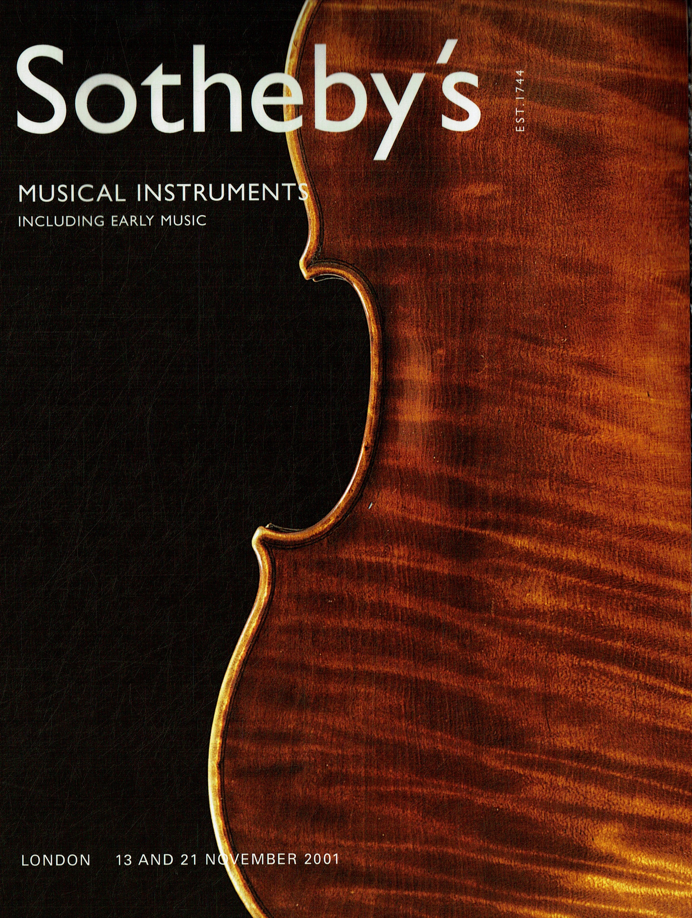 Sothebys November 2001 Musical Instruments including Early (Digital Only)