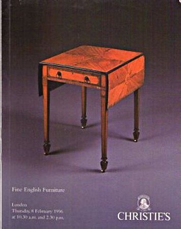 Christies February 1996 Fine English Furniture (Digitial Only)