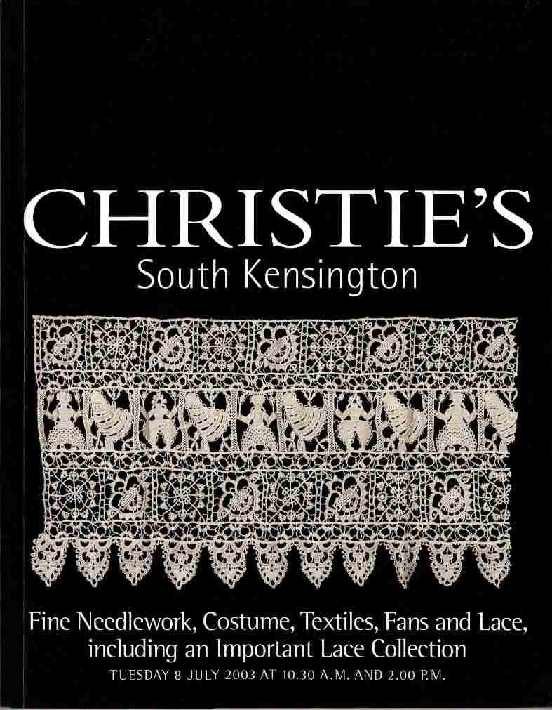 Christies July 2003 Fine Needlework, Costume, Textiles, Fans & L (Digital Only)