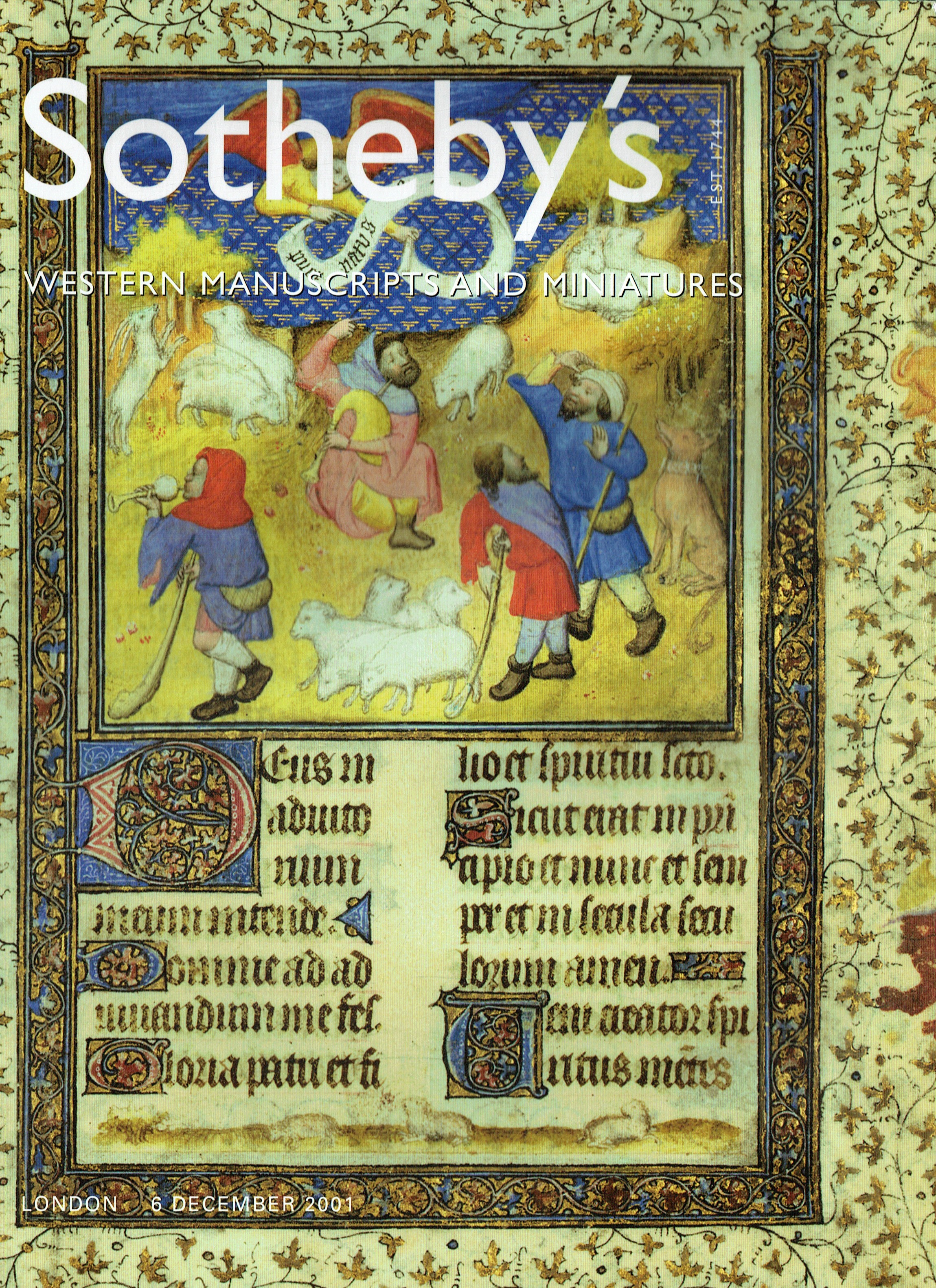 Sothebys December 2001 Western Manuscripts and Miniatures (Digital Only)